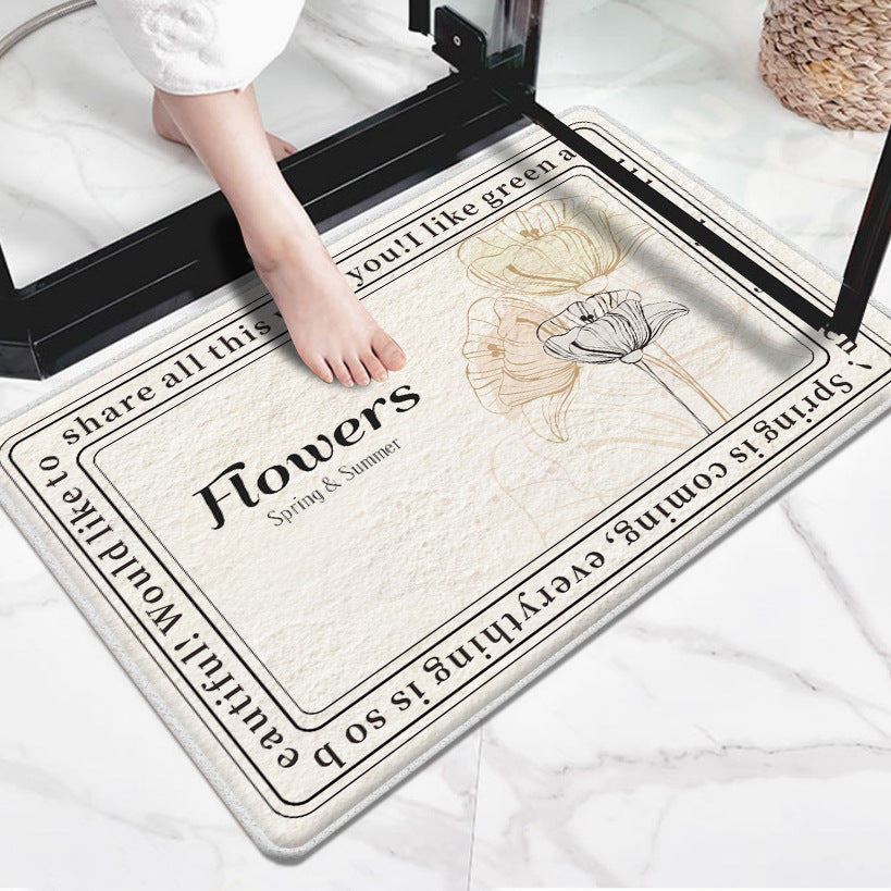 Floral Inspirational Welcome Mat
