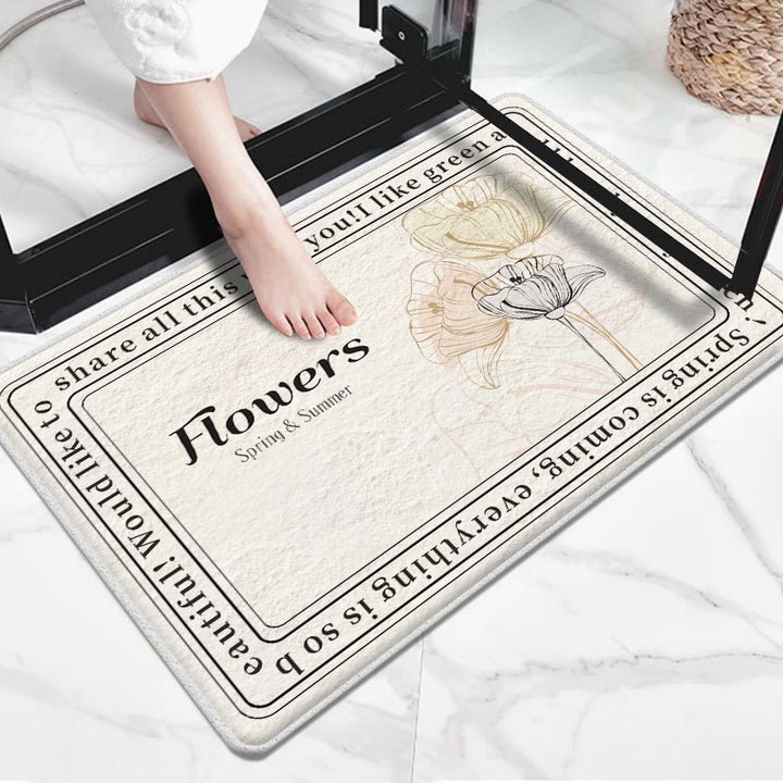 Floral Inspirational Welcome Mat