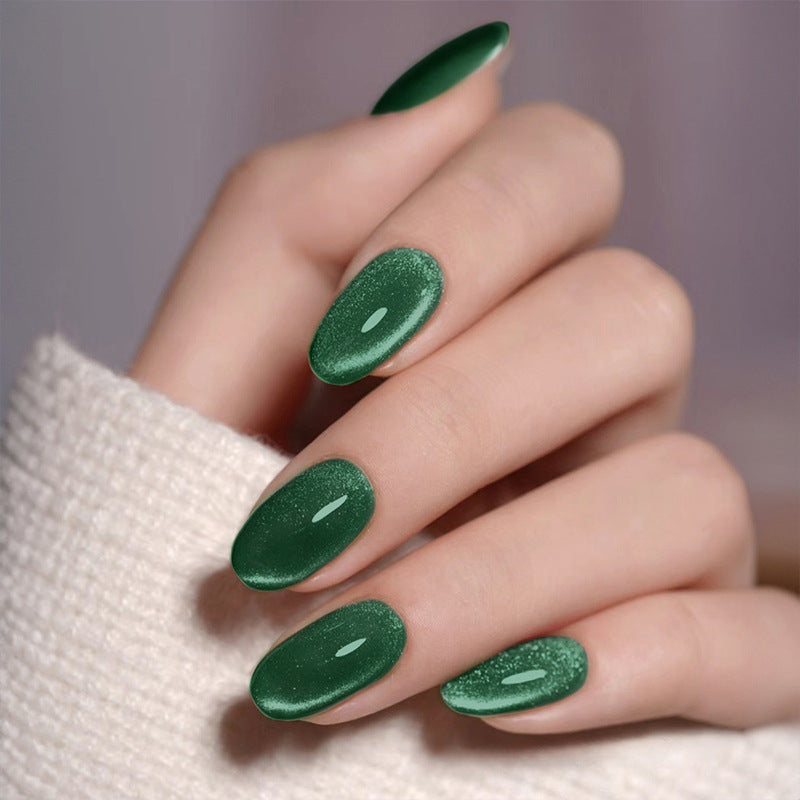 Artificial nail set with glamorous black glitter accents Kalsten