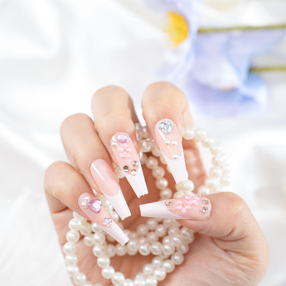 Decorative Glamorous Long Coffin Press-On Nails Kalsten
