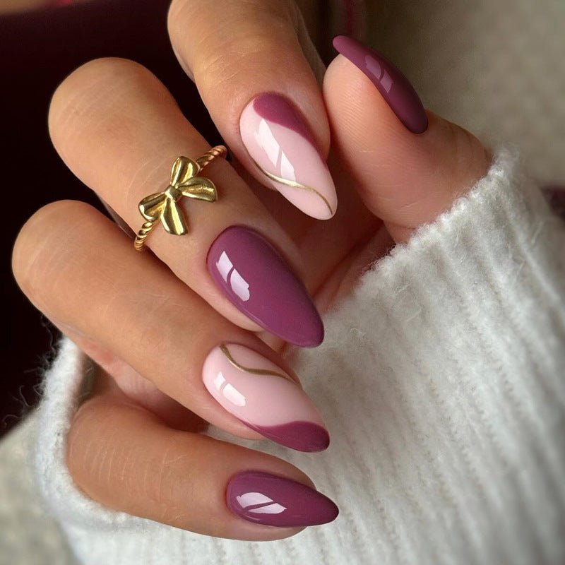 Elegant Almond-Shaped Press-On Nails Kalsten