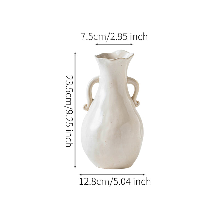 Handmade Textured Ceramic Pitcher Vase for Flower Arrangements