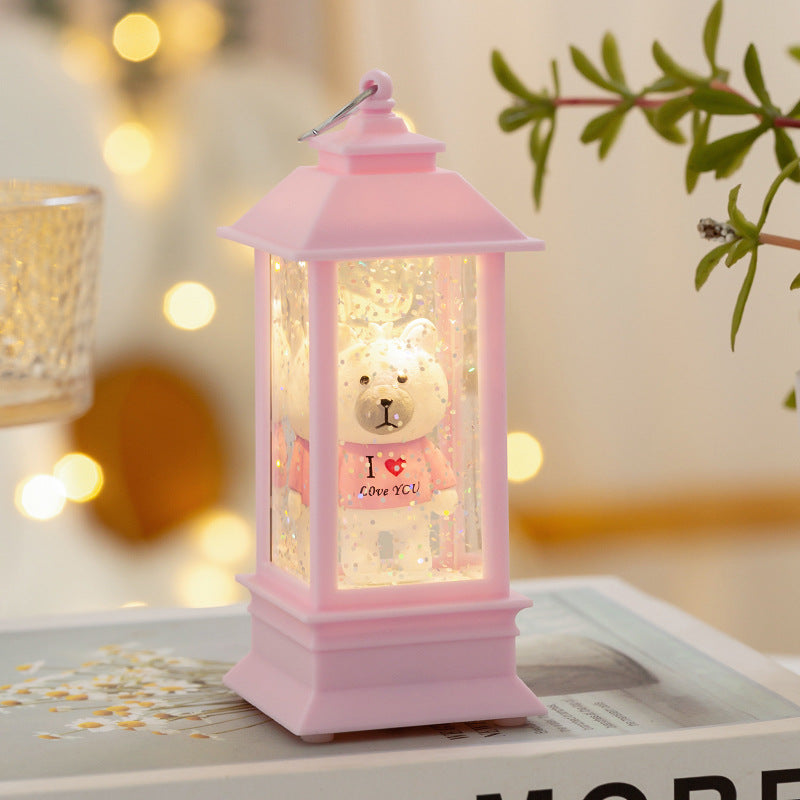 LED decorative lantern with bear motif