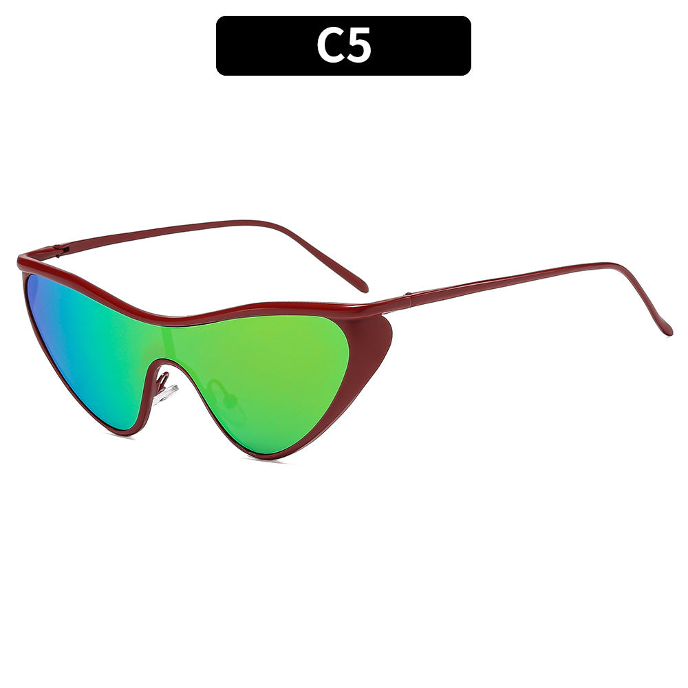 Futuristic Geometric Shield Sunglasses