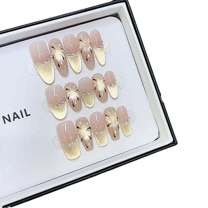 Artistic Floral Pattern Press-On Nail Set Kalsten