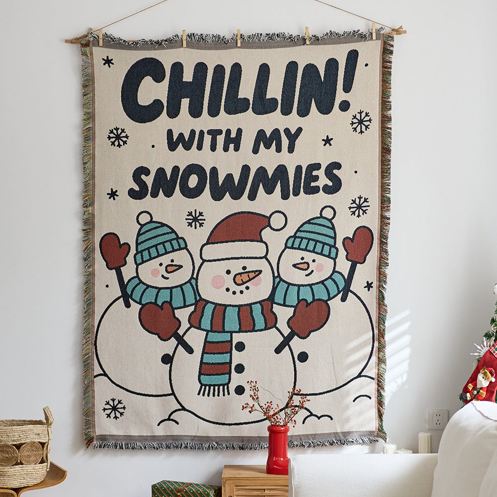 Festive Character-Themed Throw Blanket