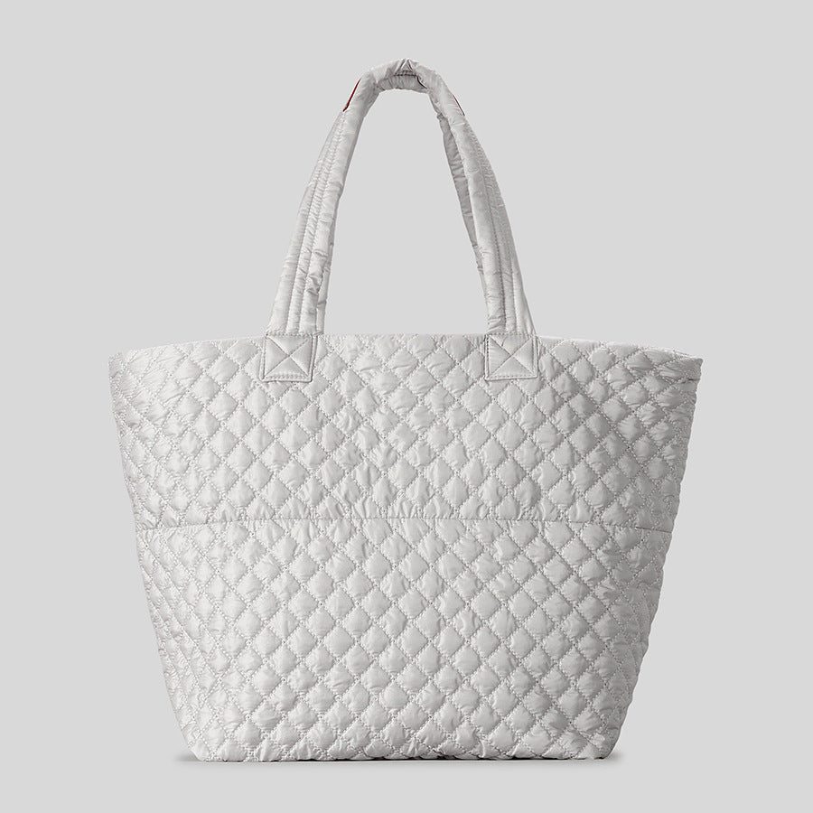 Quilted Multi-Pocket Tote Bag