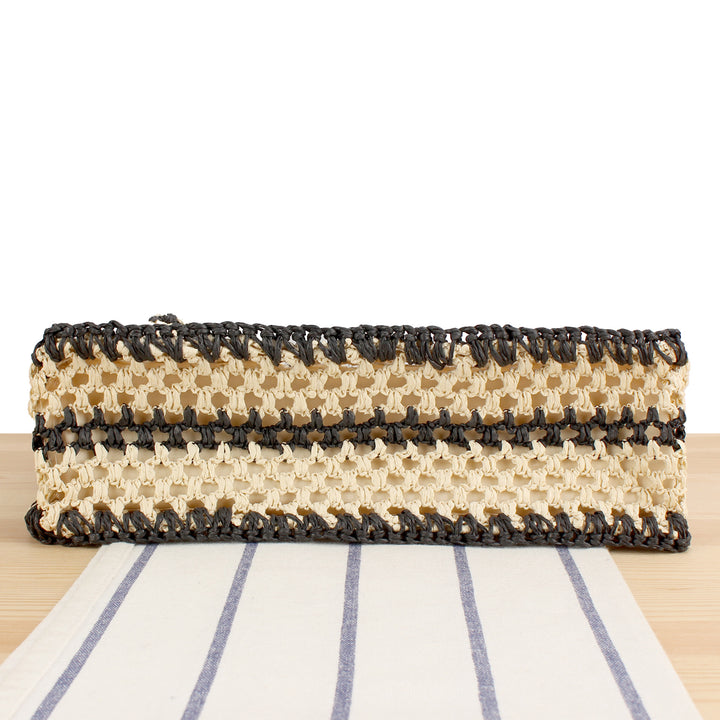 Handbag with Durable Woven Design and Elegant Leather Handles Kalsten
