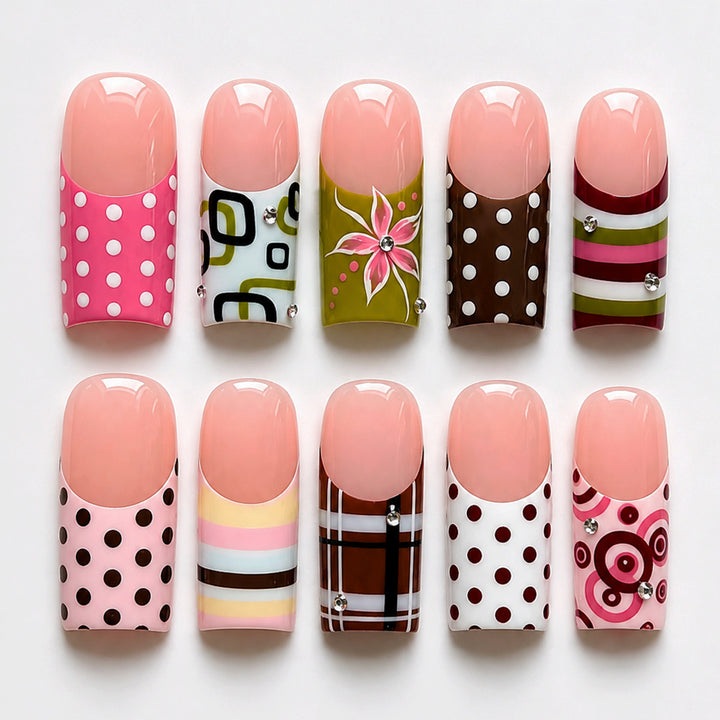 Nail art set with creative patterns and seasonal accents Kalsten