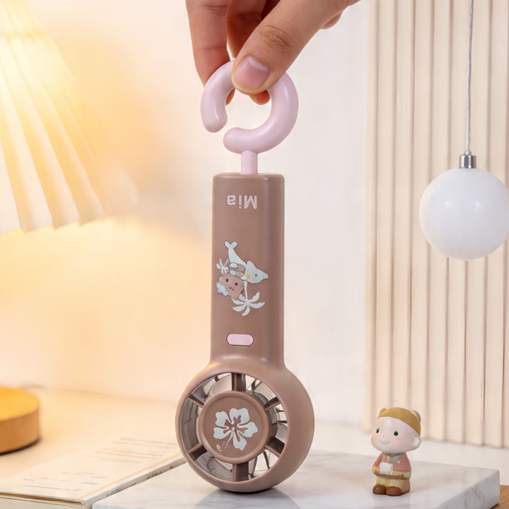 Women's Portable Handheld Fan with Ergonomic Design and Cute Kalsten  Motif