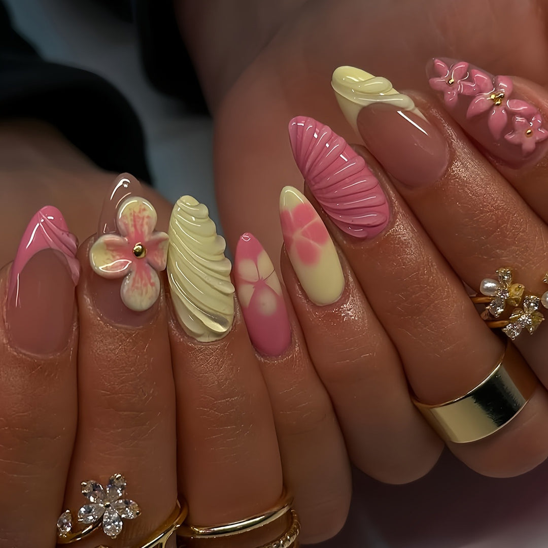 Artistic 3D Floral Nail Art Kalsten