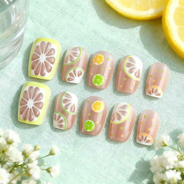 Tropical Fruit-Themed Press-On Nails Kalsten