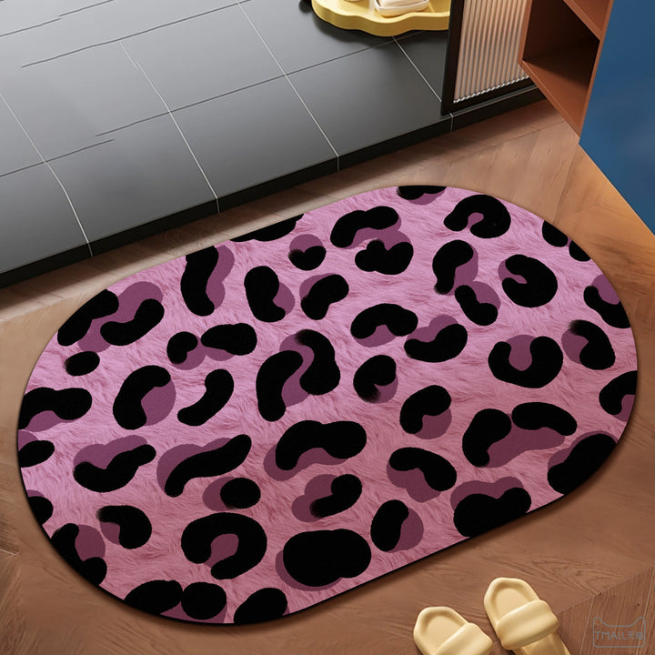 Plush Leopard Print Area Rug