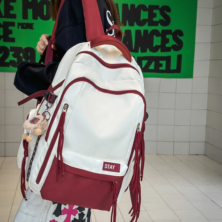Backpack with Cute Animal Pendant and Practical Compartments Kalsten