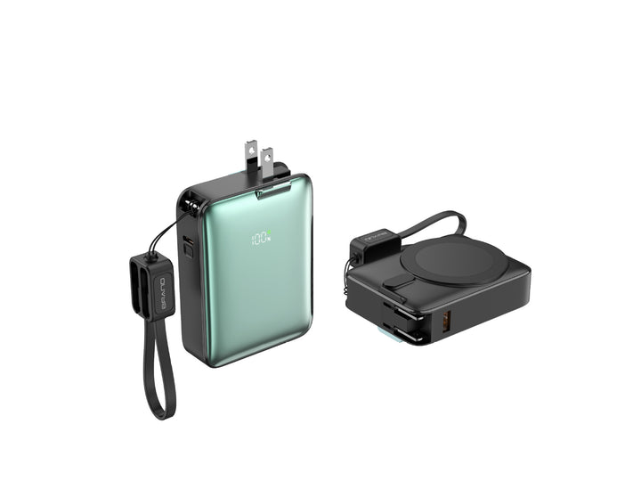 Portable power bank with integrated magnetic charger and smart LED display Kalsten