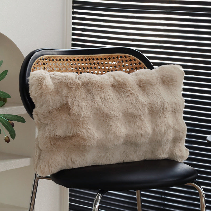 Rectangular decorative cushion with bouclé tweed structure Kalsten