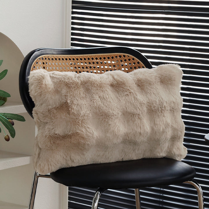 Rectangular decorative cushion with bouclé tweed structure Kalsten