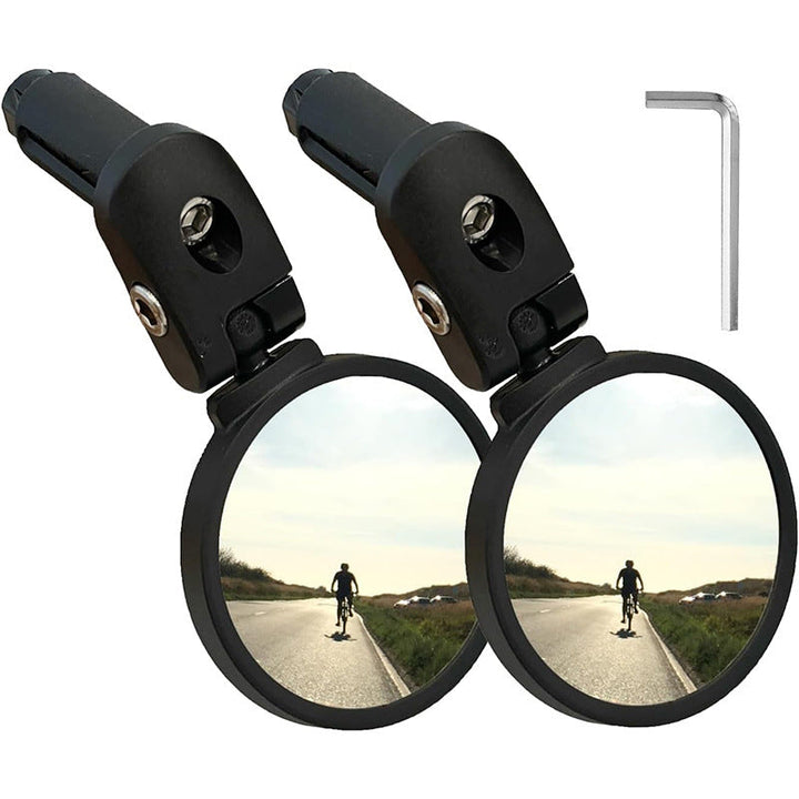 adjustable bicycle bar-end convex safety mirrors with full swivel and anti-glare glass Kalsten