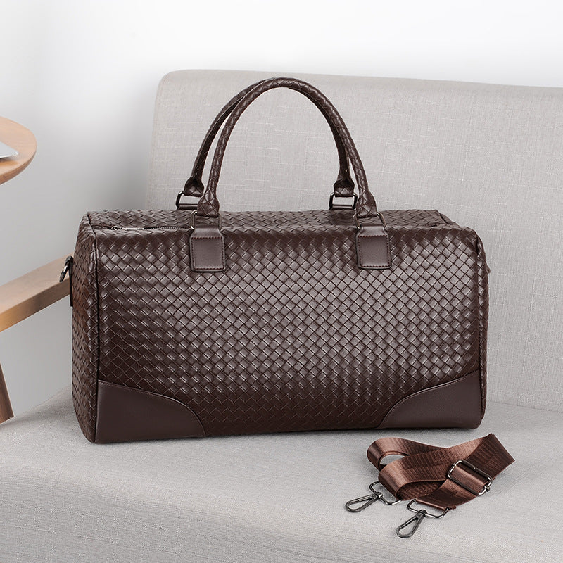 Woven Leather Travel Duffel Kalsten