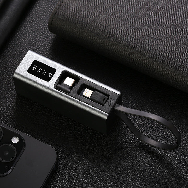 Multifunctional charger with integrated USB cable and LED display Kalsten