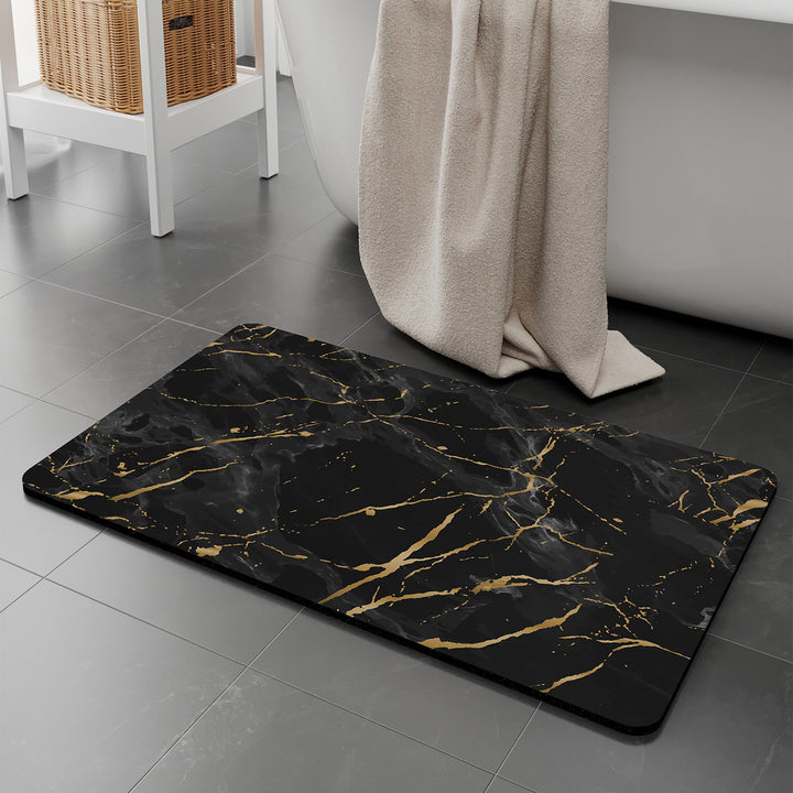Elegant Marble Design Bath Mat