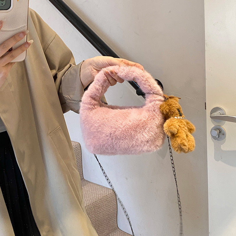 Plush Fur Mini Handbag