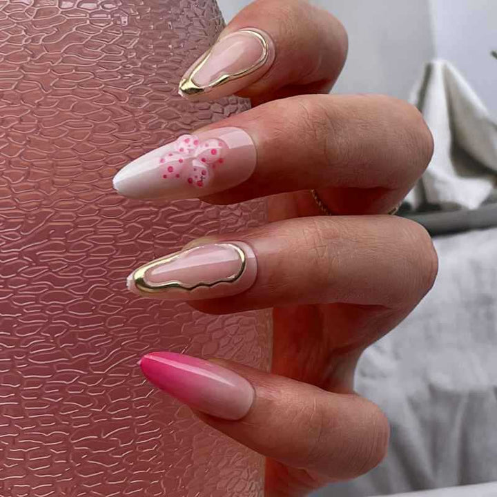 Elegant Ombre Floral Design Press-On Nails Kalsten