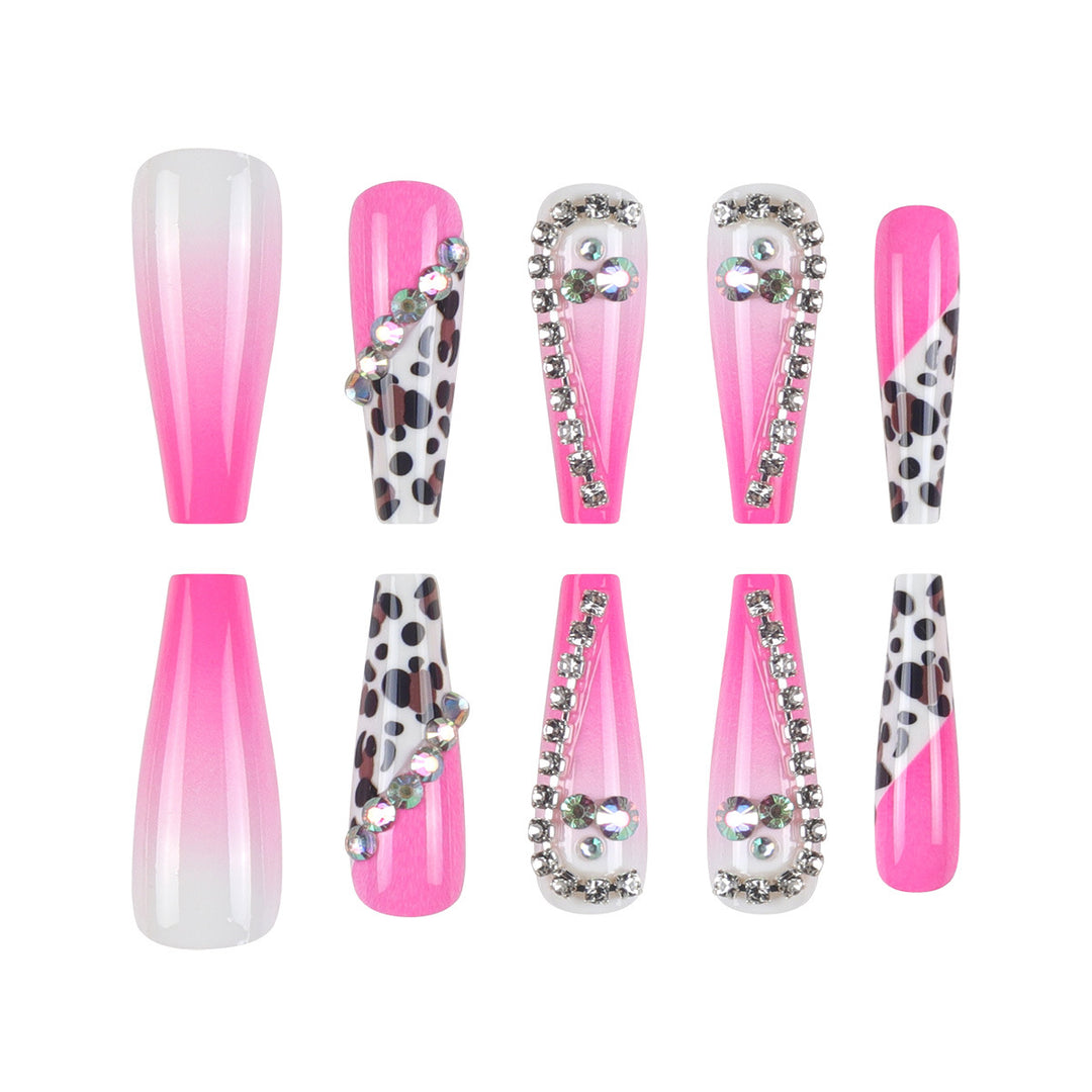 Glamorous Stiletto Press-On Nail Set with Gem Accents Kalsten