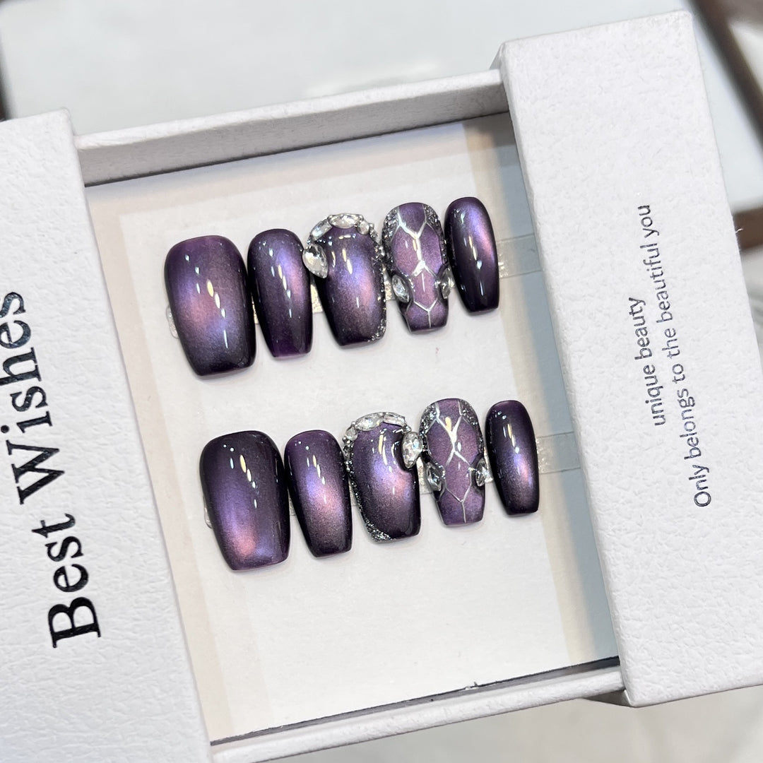 Diamond-Accented Press-On Nail Set Kalsten