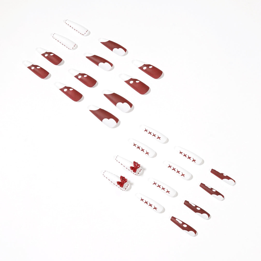 Artful stiletto nails with decoration and glitter Kalsten