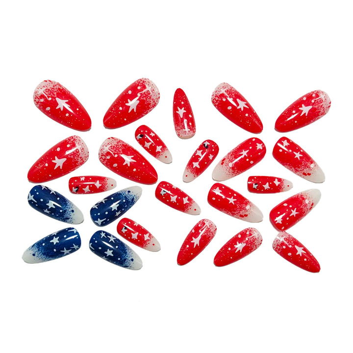 Artificial nails with star motif and gradient Kalsten
