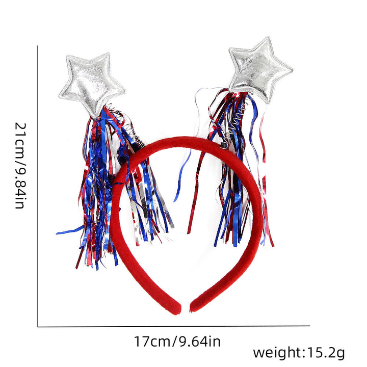 Unisex nan patriotic star antenna headband with ribbon streamers Kalsten
