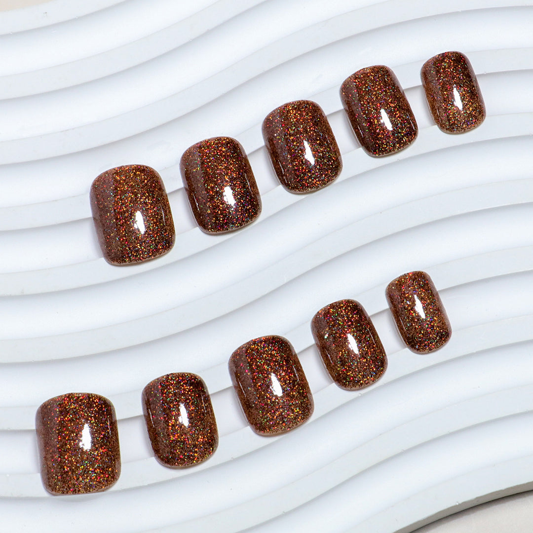 Glittery Press-On Pedicure Nails Kalsten