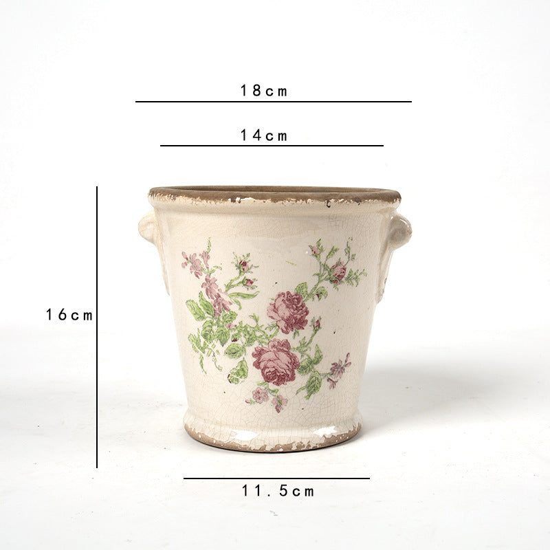Decorative flower pot with floral embellishments Kalsten