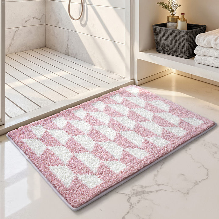 Luxurious Checkered Bath Mat Kalsten