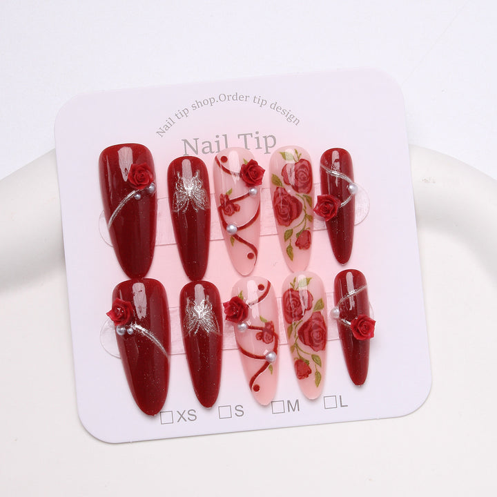 Romantic Floral Press-On Nail Set Kalsten