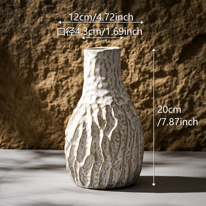 Textured Rustic Handmade Ceramic Table Drop Vase