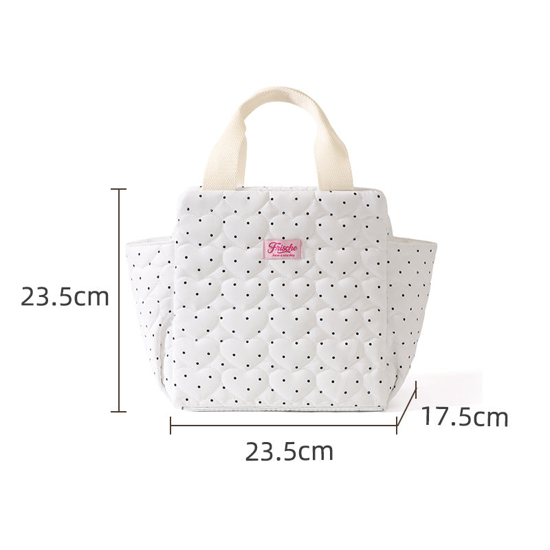 Insulated Heart Patterned Lunch Tote Kalsten