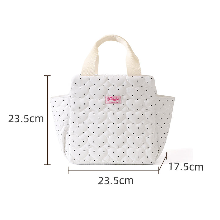 Insulated Heart Print Lunch Tote Kalsten