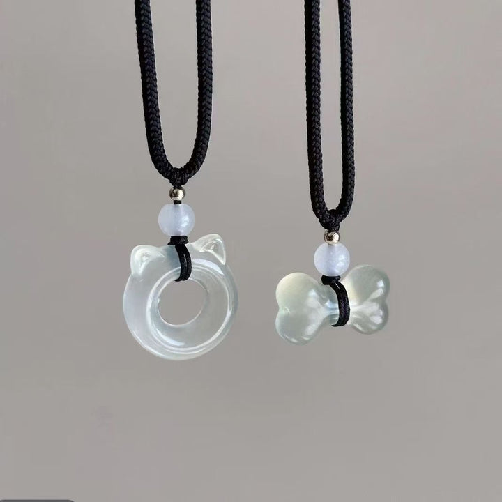 Cute Cat and Bone Pendant Necklace Kalsten