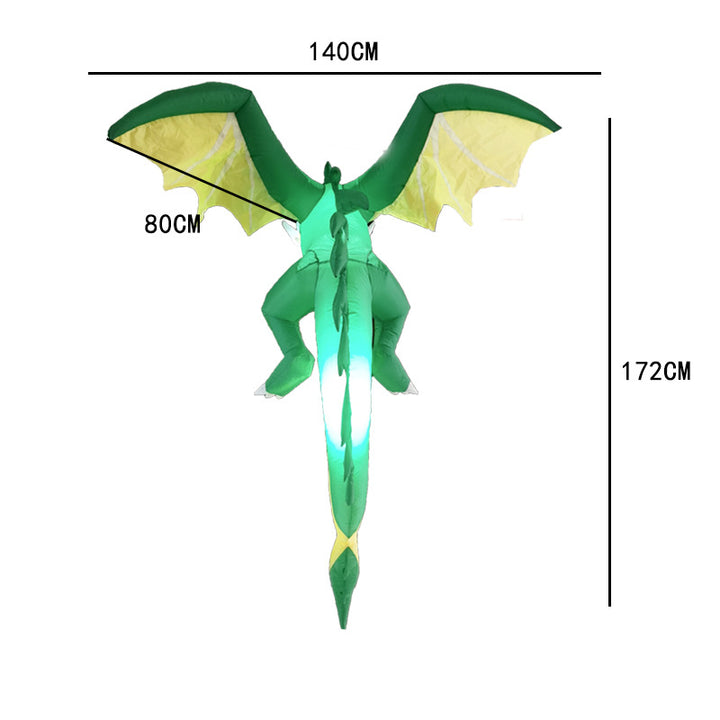 Inflatable dragon with light and fireball