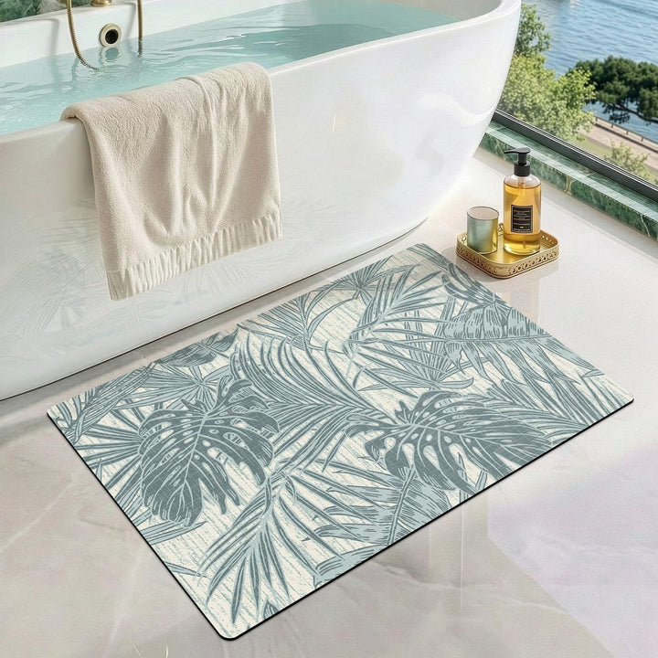 Plush Tropical-Themed Bath Mat