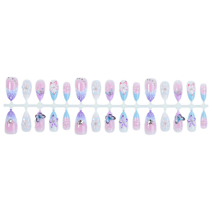 Creative nail art set with floral and butterfly motifs Kalsten