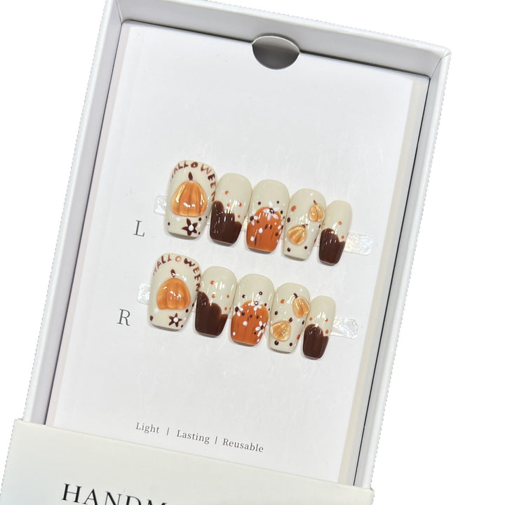 Artistic Press-On Nail Set with Unique Graphic Patterns Kalsten