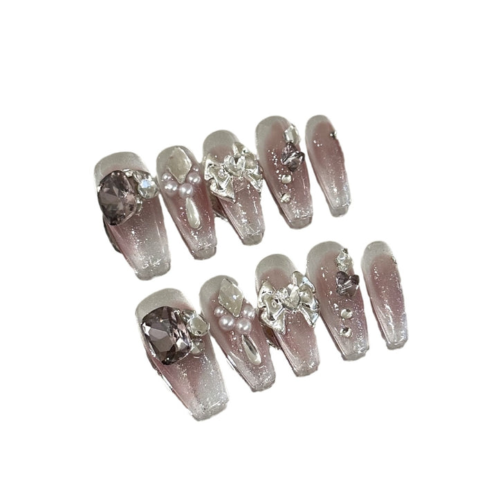 Rhinestone-Embellished Press-On Nail Set