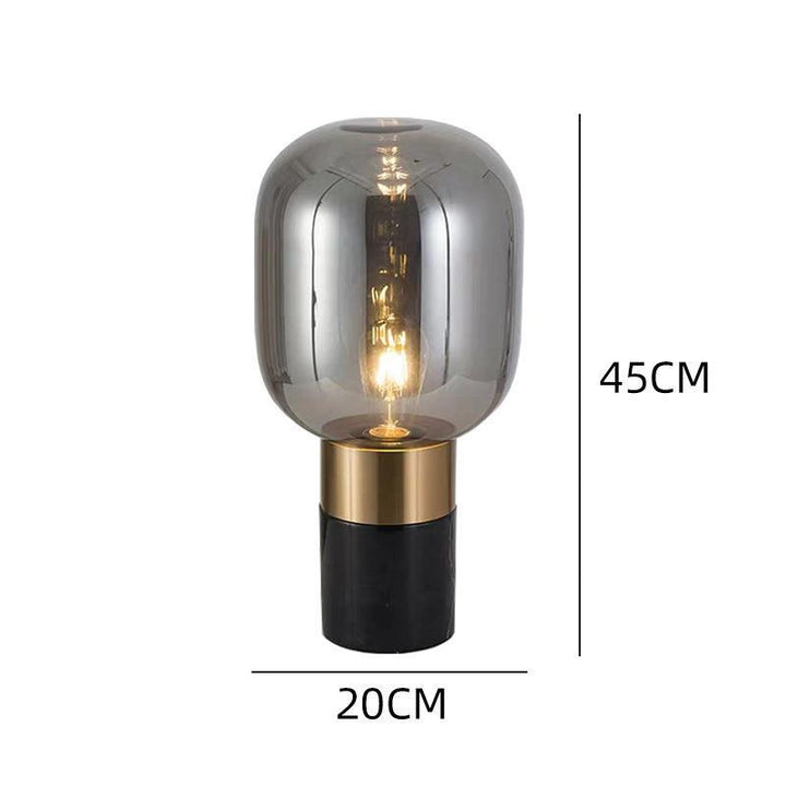 Contemporary Glass Table Lamp with Metallic Base