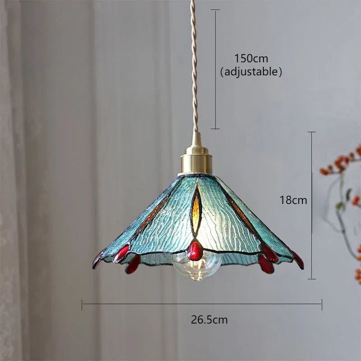 Adjustable Vintage Glass Pendant Light