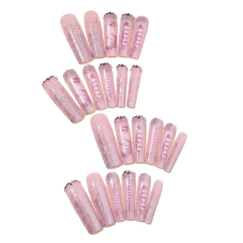 Artificial nail set with shimmering accents Kalsten