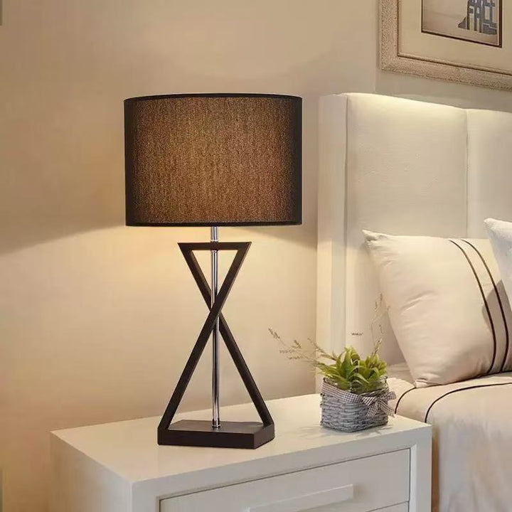 Modern Geometric Floor Lamp with Elegant Fabric Shade