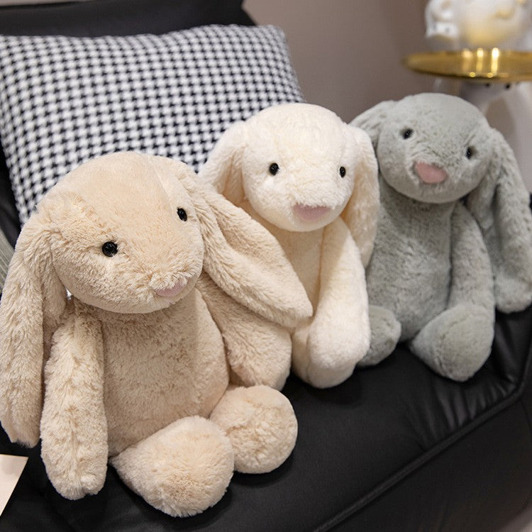Plush Long-Eared Sitting Bunny Cuddle Doll with Ultra-Soft Faux Fur and Embroidered Features Kalsten